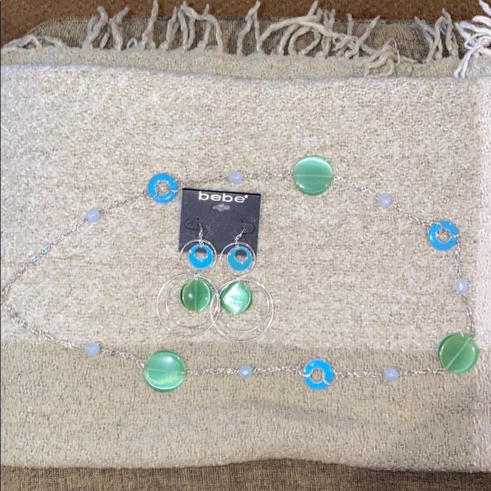 Bebe necklace/earrings set! Never worn!!!
